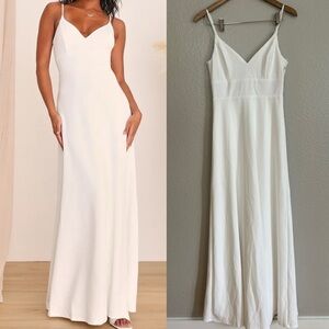Forever a Fairytale White Lace Sleeveless Maxi Dress
